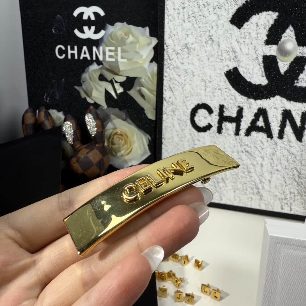 Celine Paris Gold Tone Hair Clip